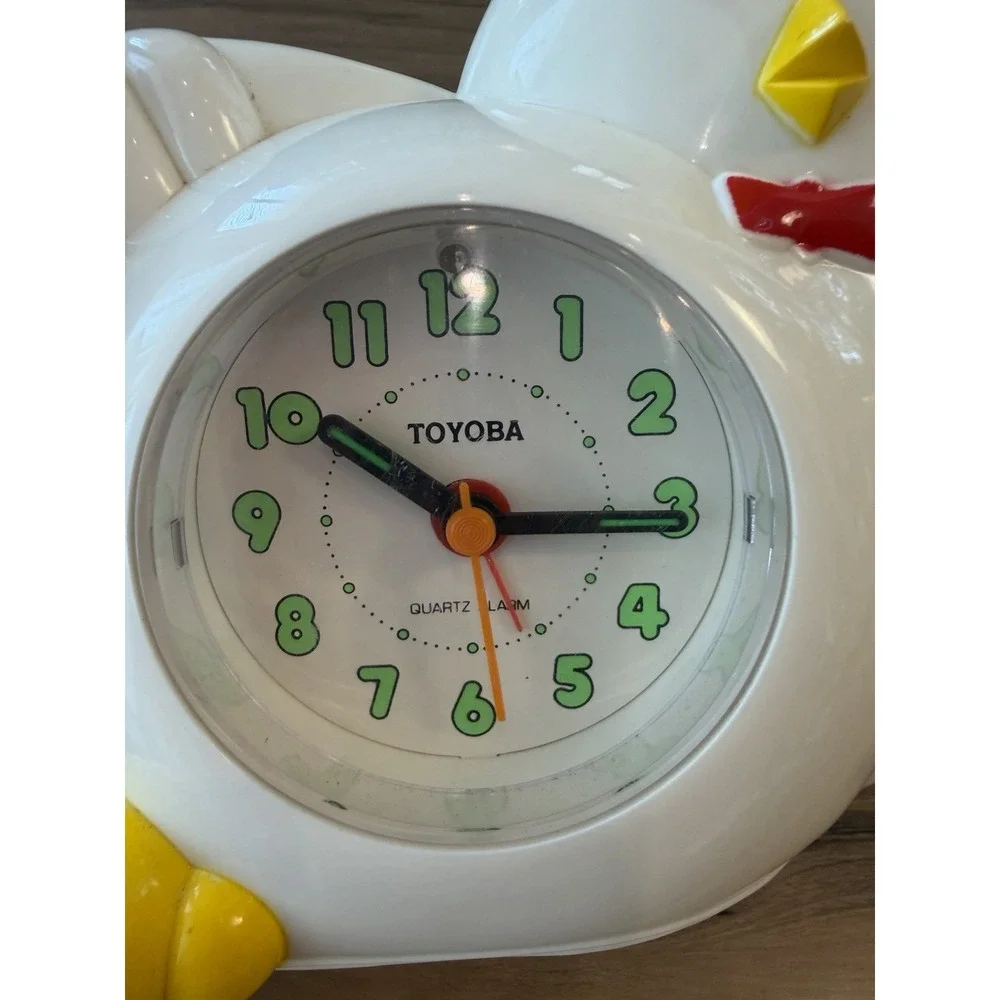 Vintage Toyoba Chicken Alarm Clock Light Up Flashing Eyes Novelty Kitchen
